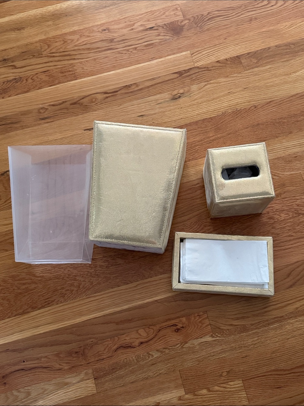 Bathroom accessories-Gold snake skin Textured tissue trash & towel dispens